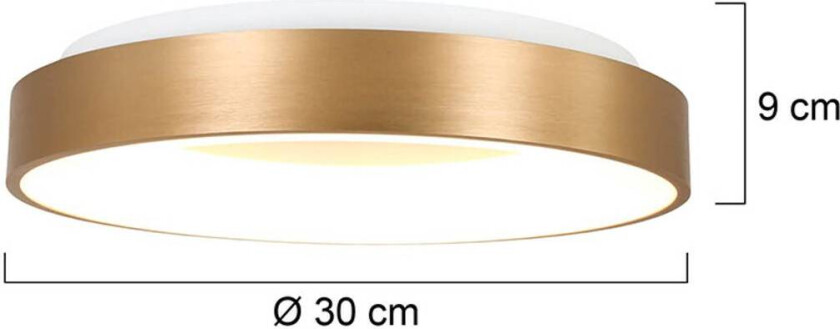 LED-taklampe Ringlede 2 700 K Ø 30 cm i gull