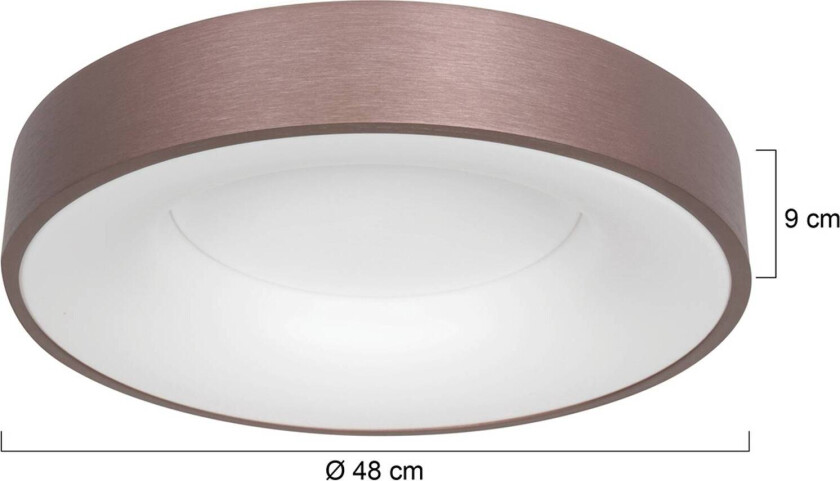 LED-taklampe Ringlede, 2 700 K Ø 48 cm bronse