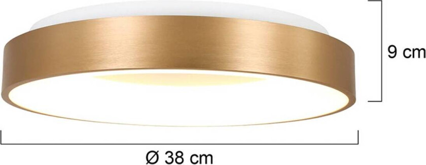 LED-taklampe Ringlede, 2700 K Ø 38 cm gull