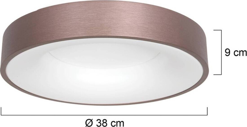 LED-taklampe Ringlede, 2 700 K Ø 38 cm bronse