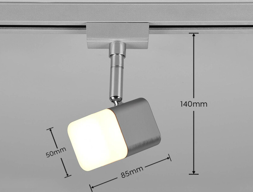 LED-skinnespot Roubaix DUOline, matt nikkel
