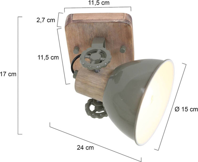 Downlight Gearwood, 1 lyskilde grønn