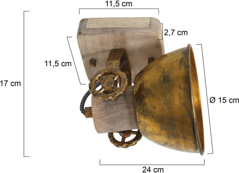 Downlight Gearwood, 1 lyskilde bronse