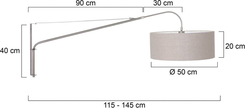 Tekstil-vegglampe Elegant Classy sølv/gjørme