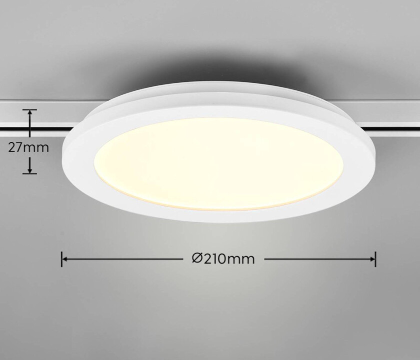 LED-taklampe Camillus DUOline, Ø 26 cm, hvit