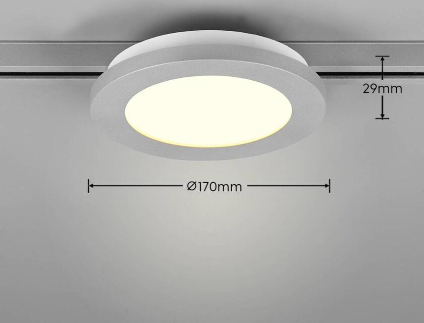 LED-taklampe Camillus DUOline, Ø 17 cm, titan