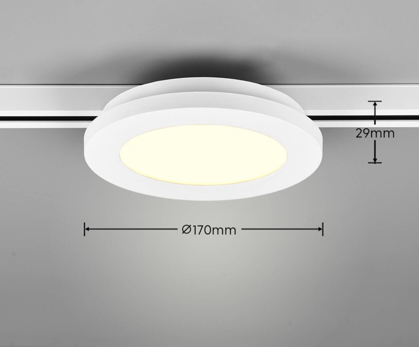 LED-taklampe Camillus DUOline, Ø 17 cm, hvit