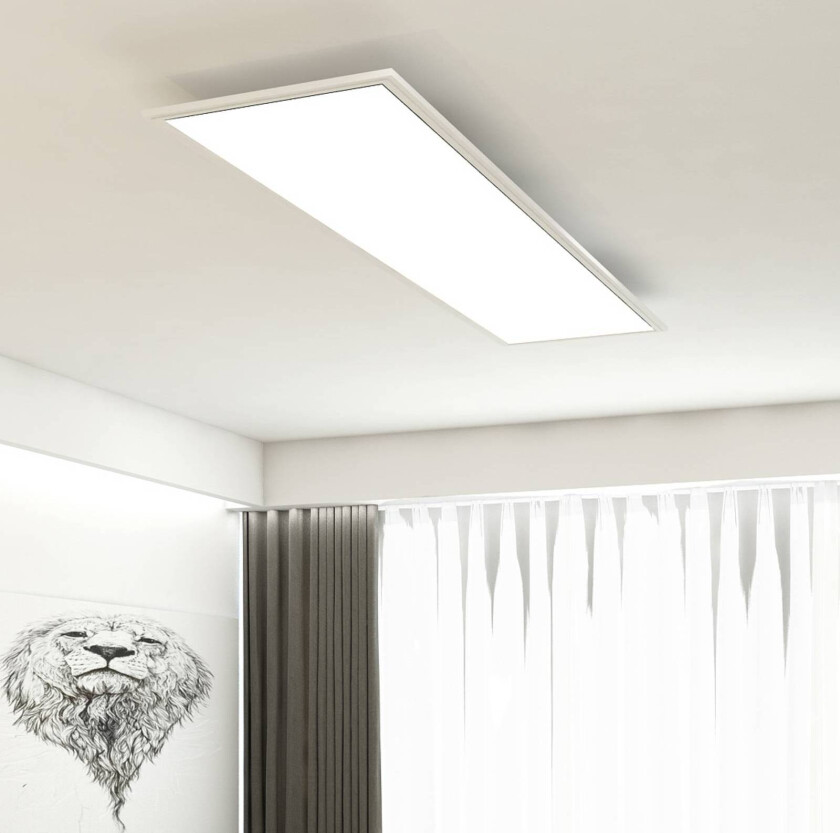 LED-panel Simple, hvit, ultraflat, 119,5 x 29,5 cm