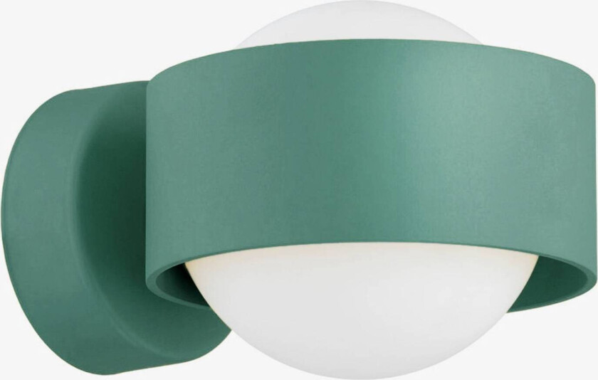 Vegglampe Mado av glass og stål, grønn