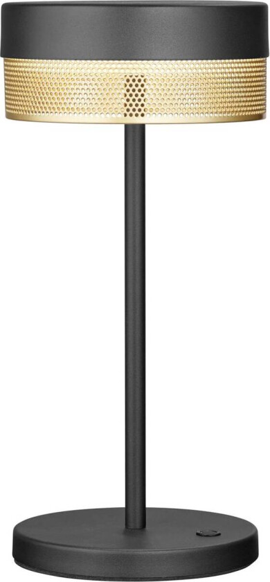 LED-bordlampe Mesh oppladbart batteri, høyde 30 cm svart/gull