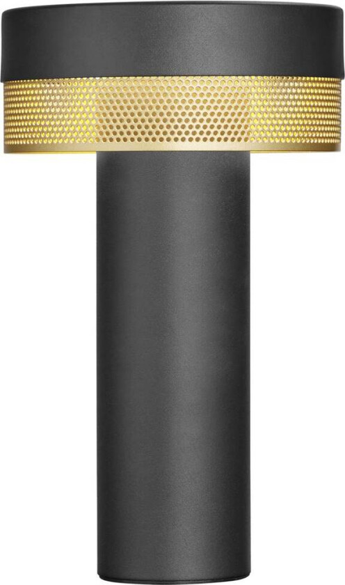 LED-bordlampe Mesh oppladbart batteri, høyde 24 cm, svart/gull