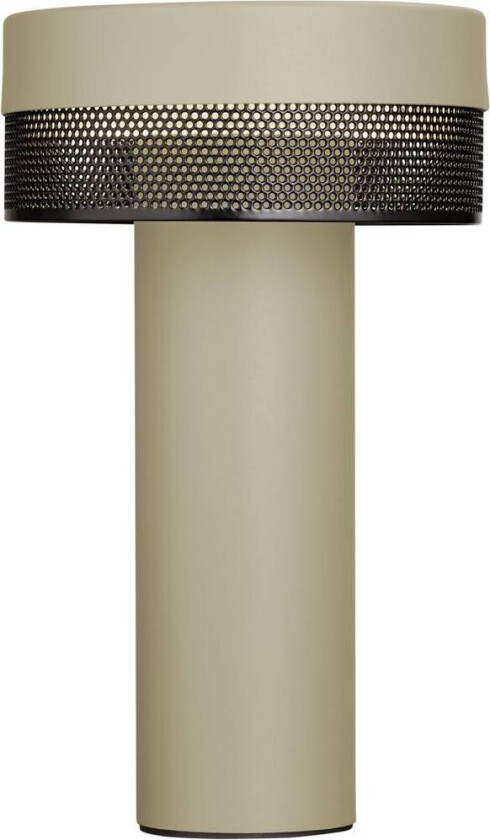 LED-bordlampe Mesh oppladbart batteri, høyde 24 cm, sand/svart