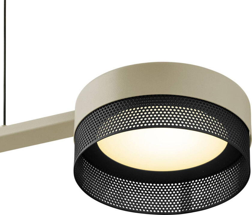 LED-hengelampe Mesh 3 lysk. dimmer, sand/svart