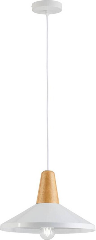 Hengelampe Tom med treelement, hvit