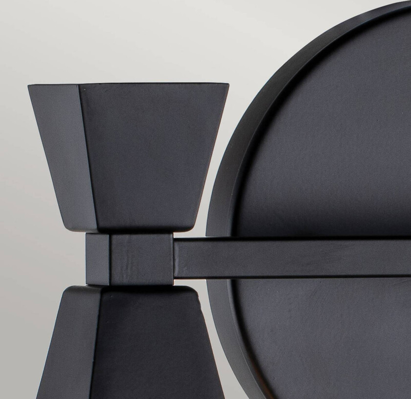 Vegglampe til bad Bowtie, matt svart, 2 lyskilder