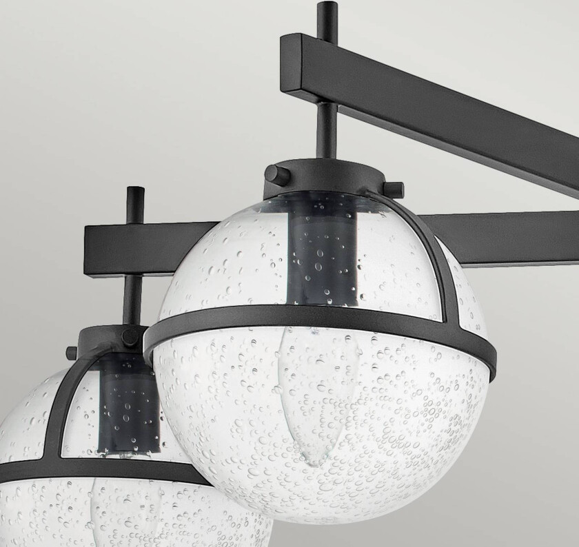 Taklampe Hollis, 5 lyskilder, svart/klar