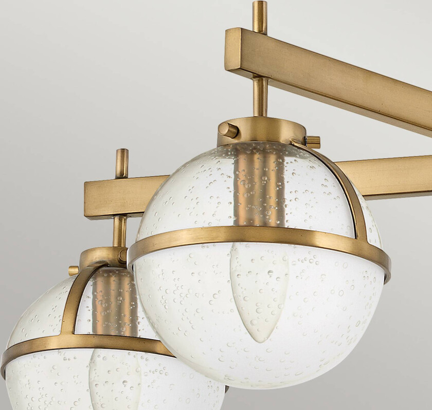 Taklampe Hollis, 5 lyskilder messing/klar