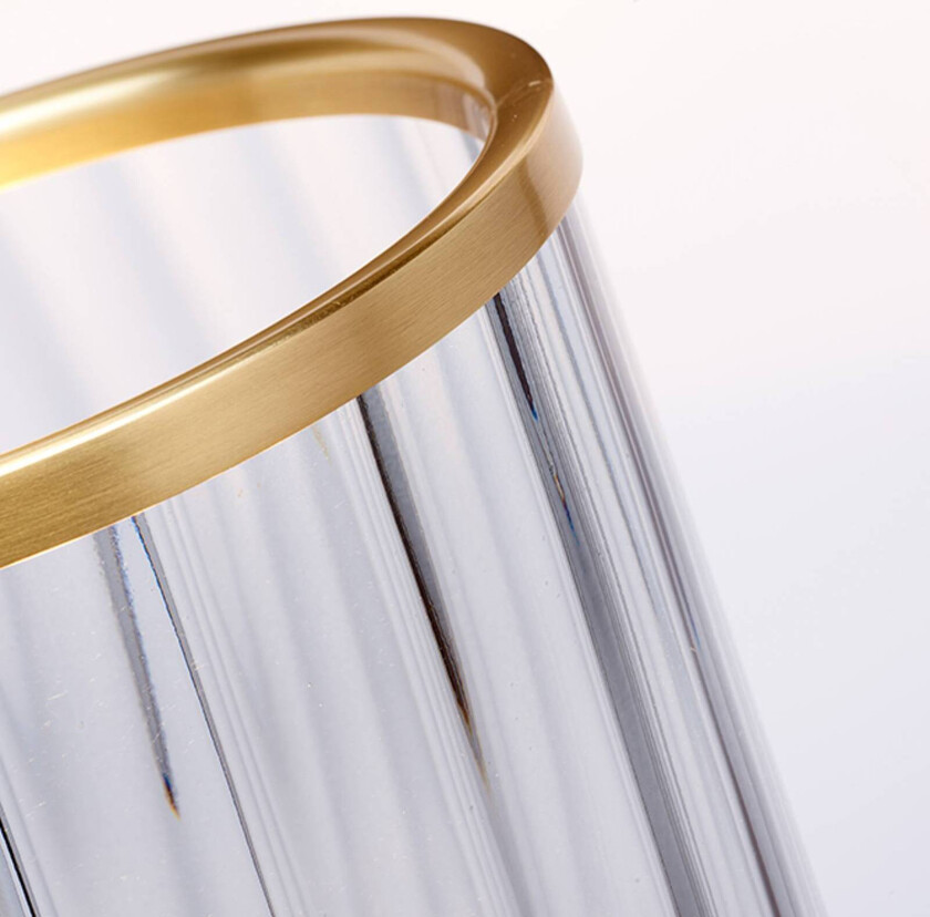 Bordlampe Arno, røykglass/antikk messing