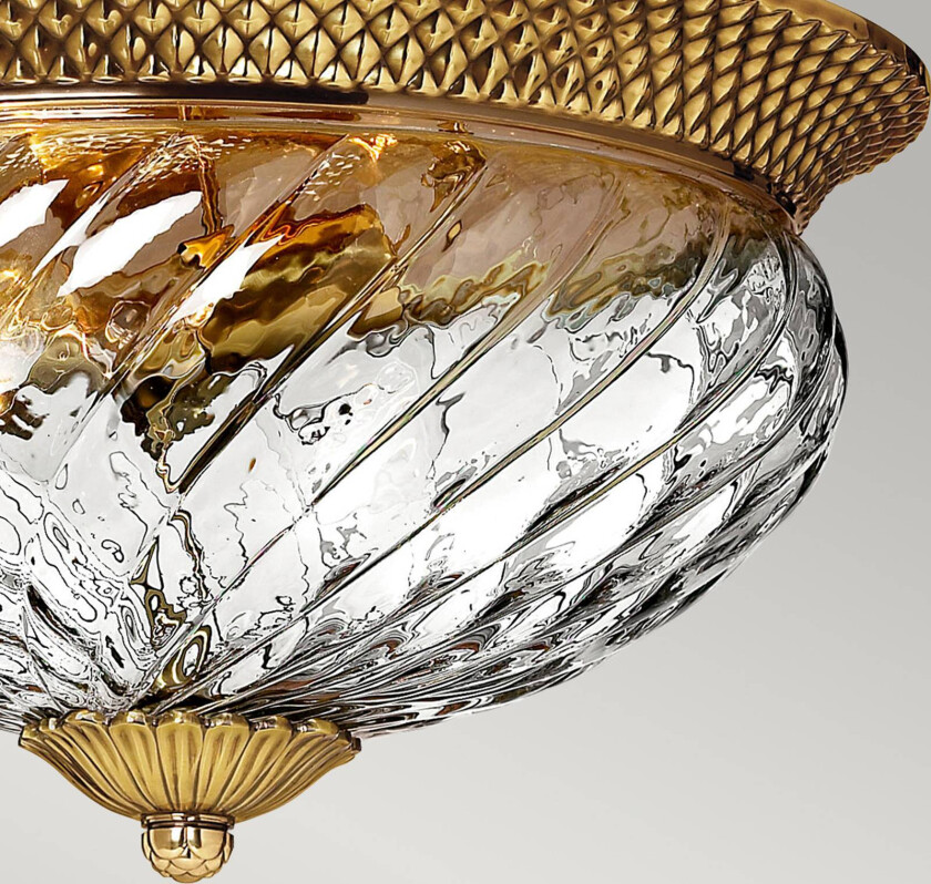 Taklampe Plantation, Ø 36cm, børstet bronse