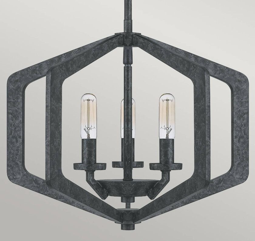 Pendellampe Vanguard, antikk svart, 3 lyskilder