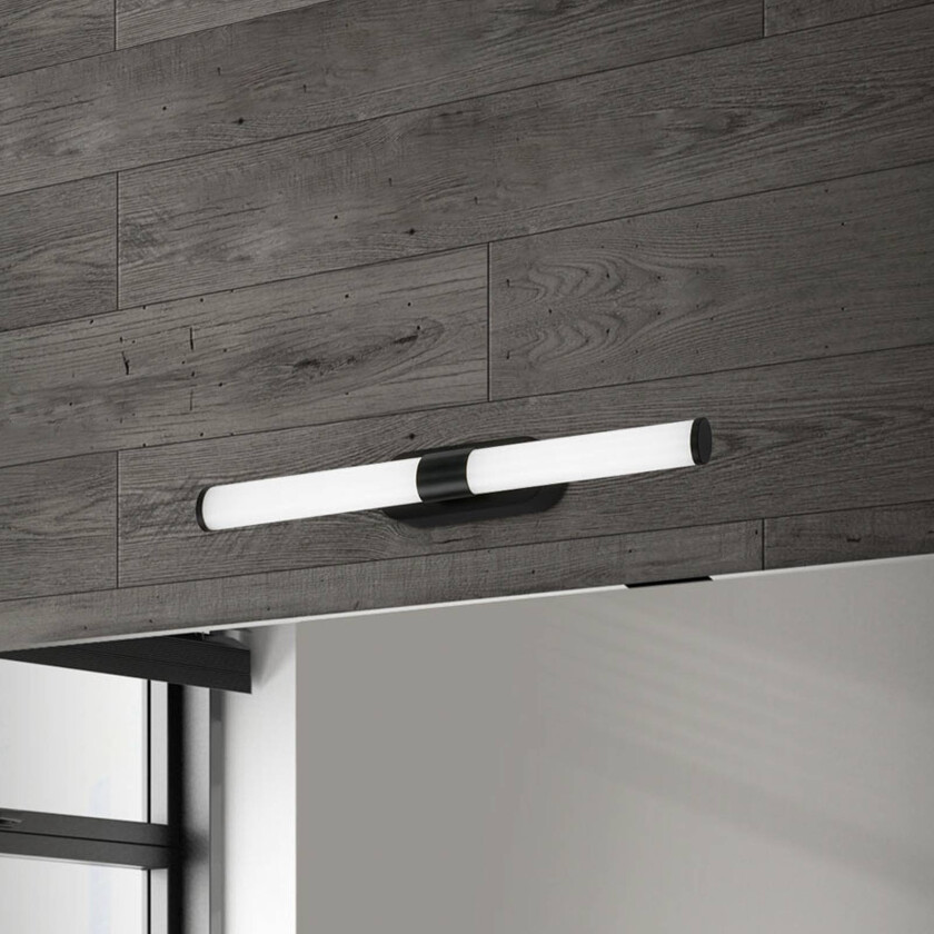 LED-vegglampe Runt IP44 direkte 4 000 K svart