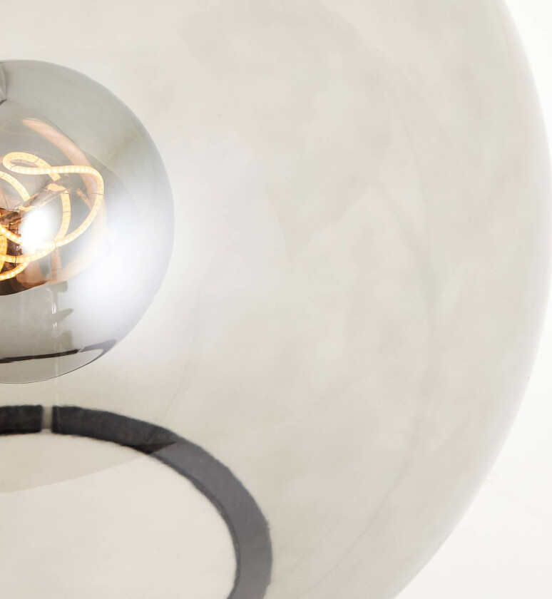Bordlampe i glass Belado svart/røykgrå, glatt