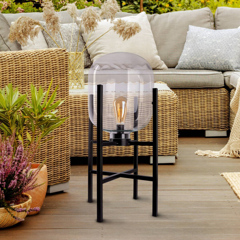 Utendørs LED-dekolampe Lora av glass og metall