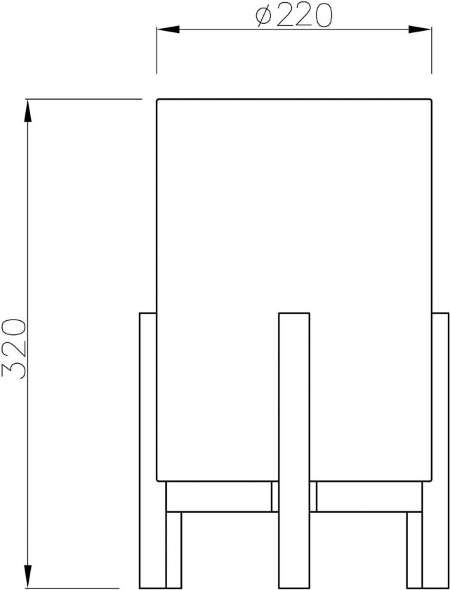 Bordlampe 3193, tre, tekstil i lin, høyde 32 cm