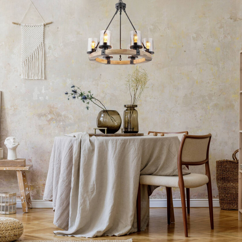 Hengelampe Lila med trering, rund, 6 lyskilder