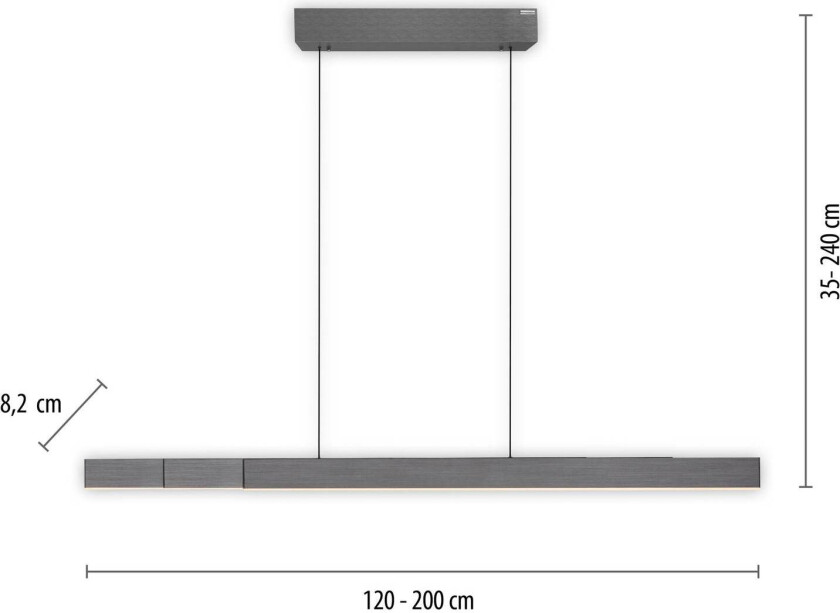 PURE hengelampe Moto-Rise, grå, aluminium, CCT