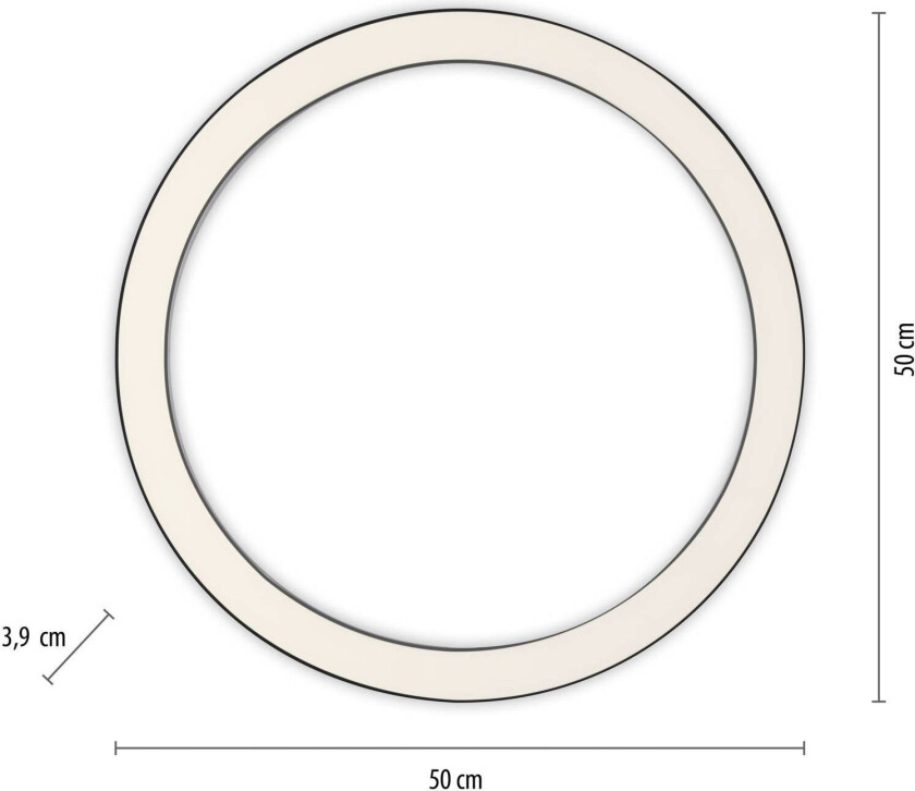 LED-taklampe PURE Lines, Ø 50 cm, antrasitt, CCT, fjernkontroll