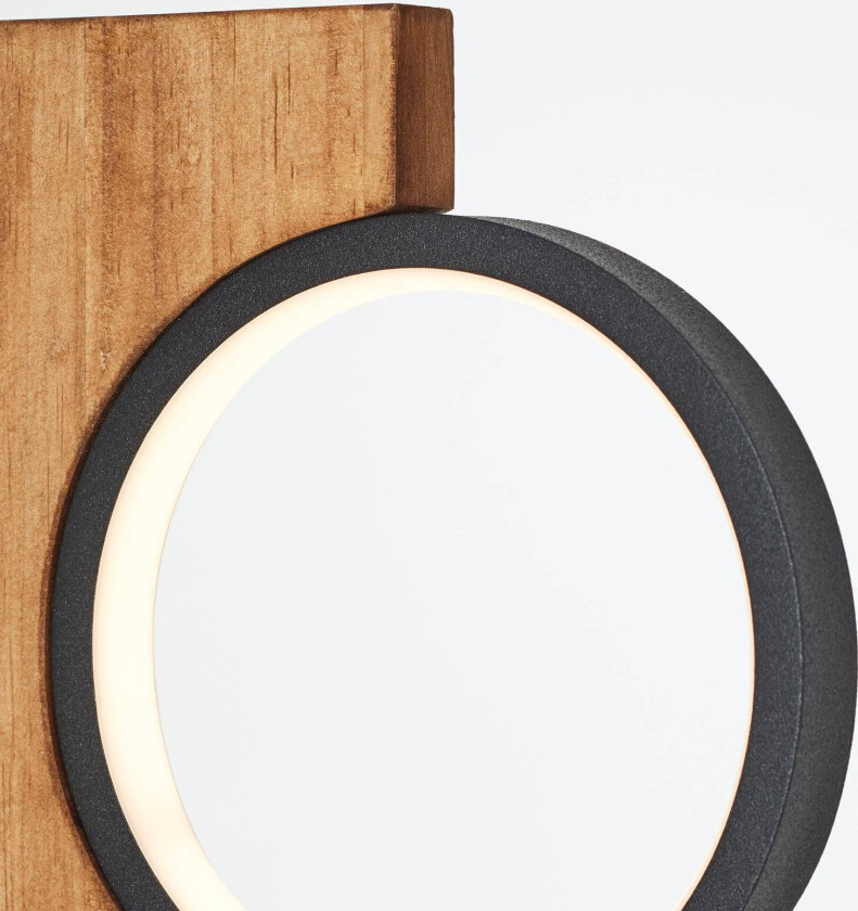 LED-bordlampe Cheesy av tre, 2 lyskilder