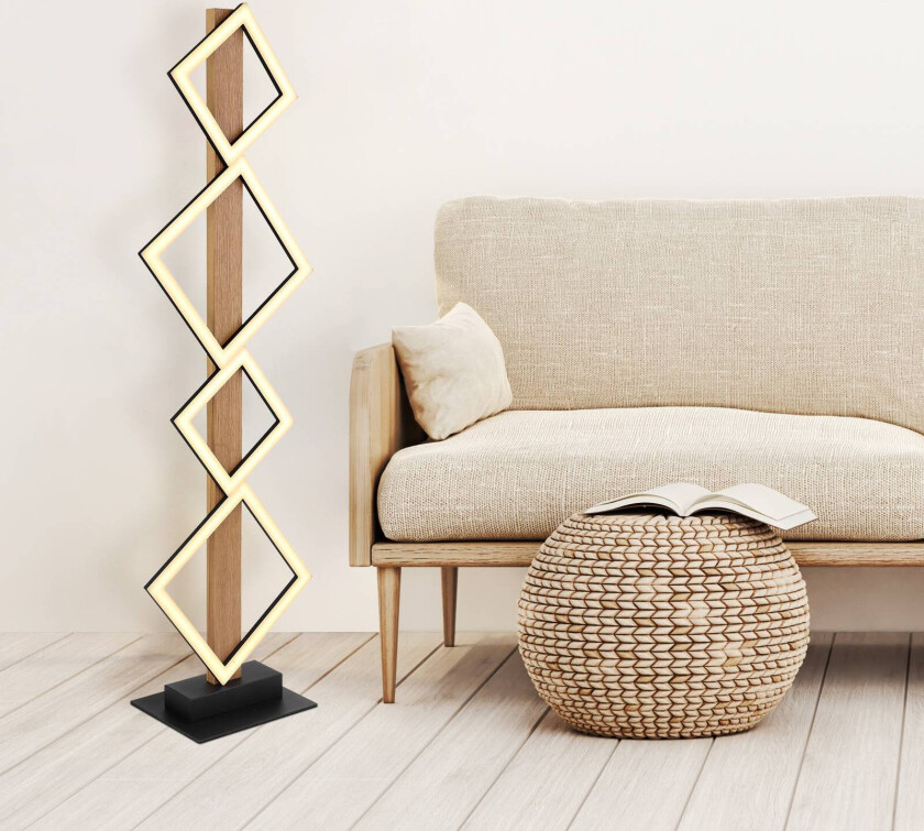 LED-gulvlampe Dustin, 4 lyskilder