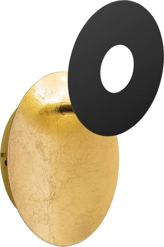 LED-vegglampe Hennes, Ø 18cm, gull/svart