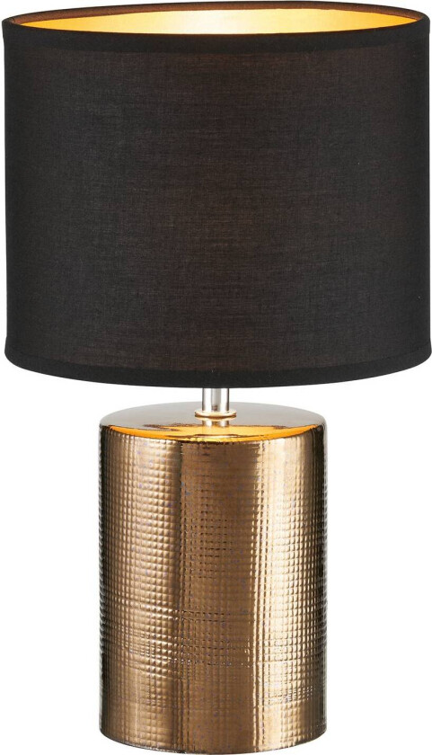 Bordlampe Bronz, sylindrisk, svart/bronse