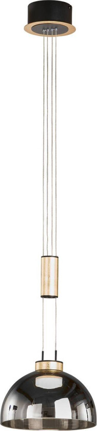 Hengelampe Avignon 1 lyskilde røykglass/svart/gull