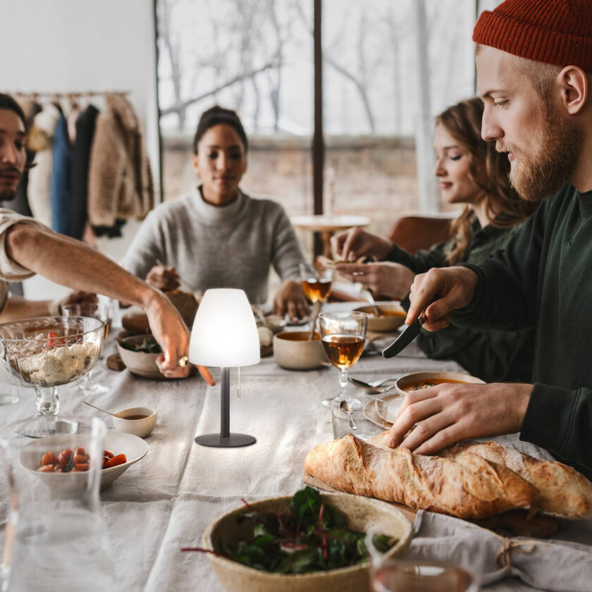 LED-bordlampe batteri Fiumara svart/hvit 2 stk