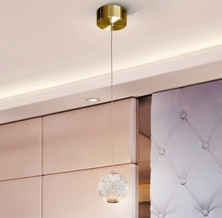 LED-pendellampe Austral, gull/klar, 1 lyskilde