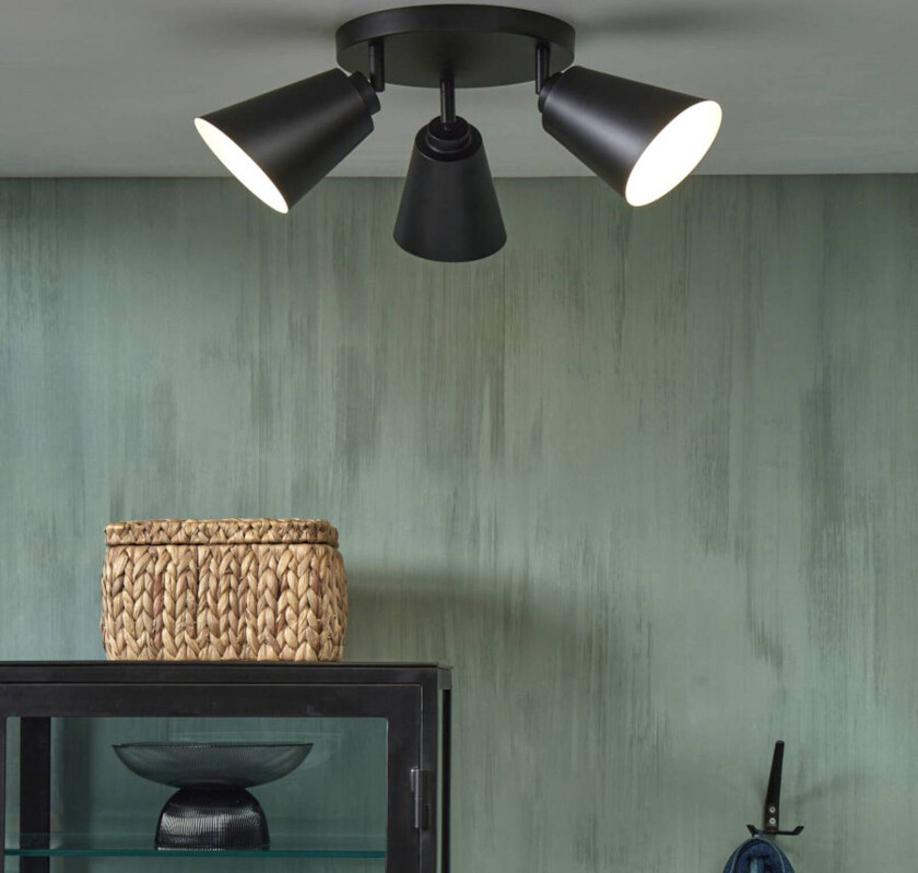 It's about RoMi Bremen taklampe 3 lyskilder svart