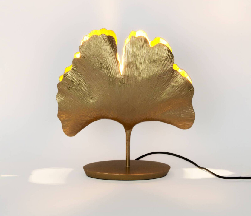 Bordlampe Ginkgo, gull, 36x34cm
