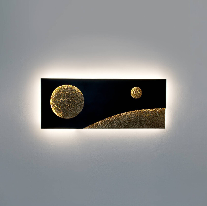 LED-vegglampe Universo Spettro, svart/gull