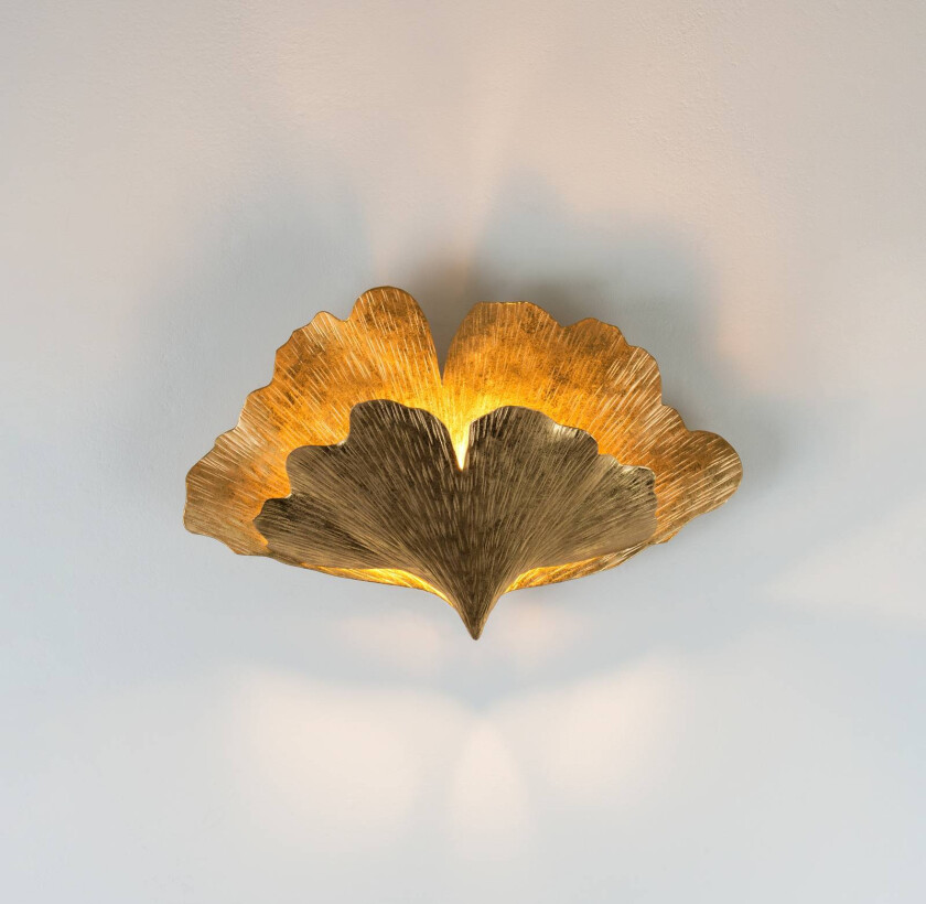 Vegglampe Ginkgo Duo i gull