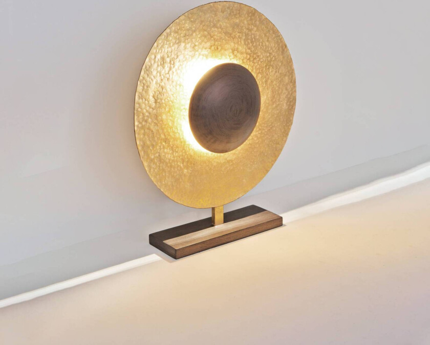 Bordlampe Satellite høyde 52cm gull/brun