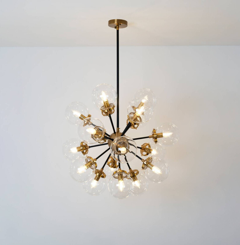 Hengelampe Moltiplicatore 18 lyskilder gull/klar