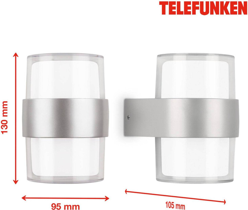 Cludu utendørs LED-vegglampe, sølv