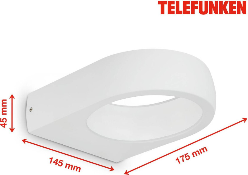 Puka utendørs LED-vegglampe, hvit