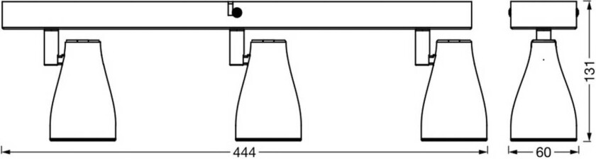 Pear LED-spot GU10 3 lyskilde svart