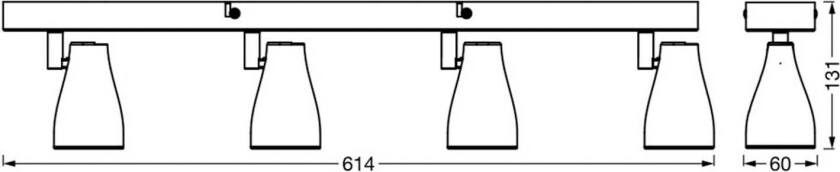 Pear LED-spot GU10 4 lyskilder grå