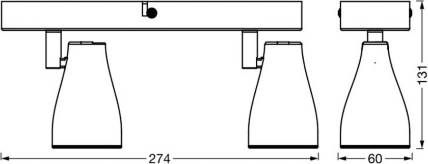 Pear LED-spot GU10 2 lyskilder hvit