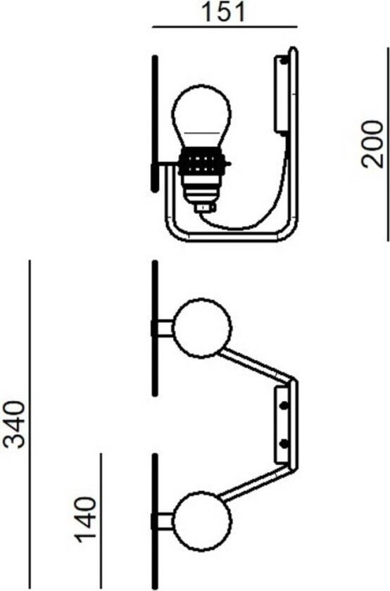 Bugia LED-vegglampe 2 lyskilder rød